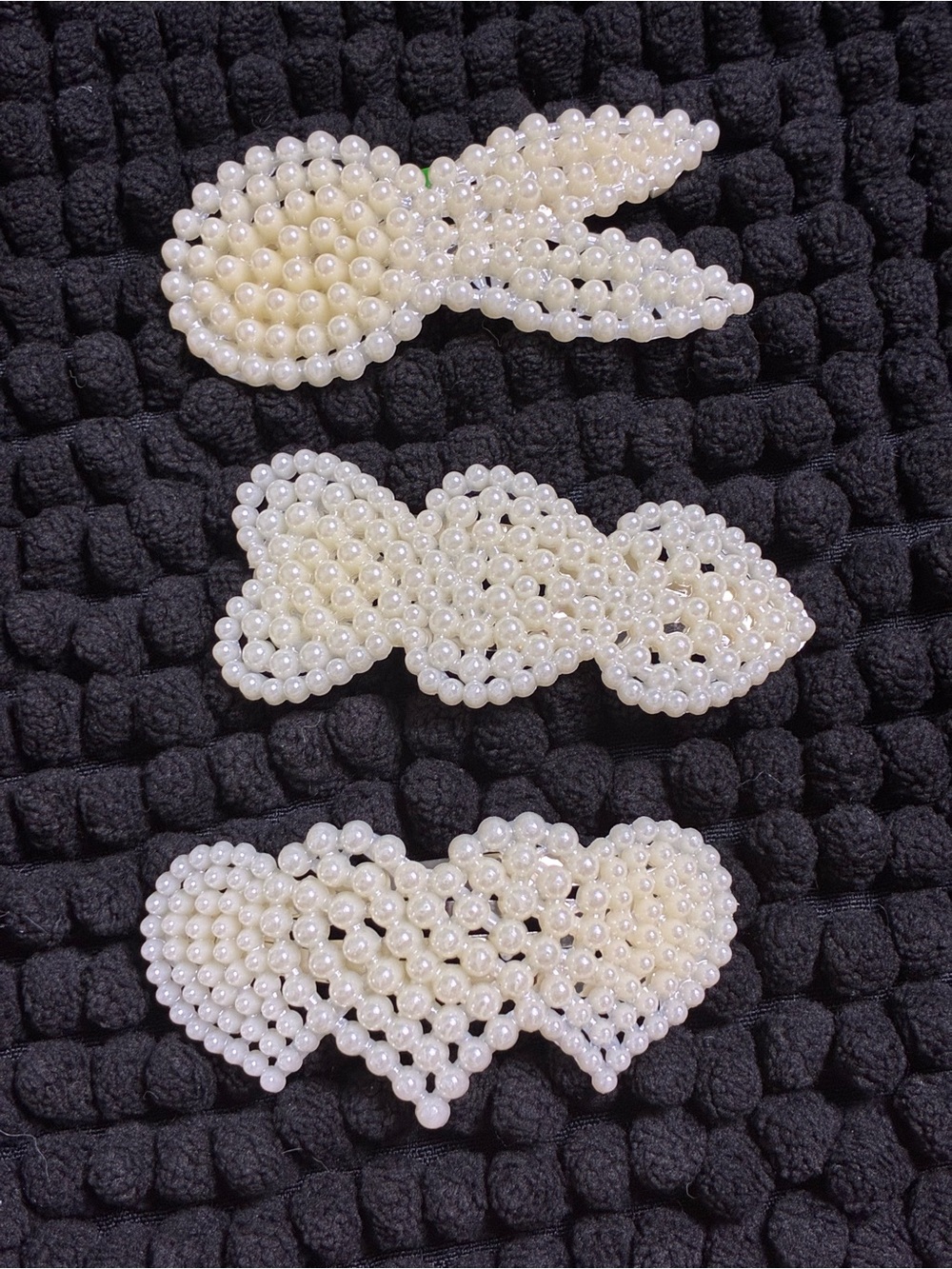 Pearl Beaded Hair Clips - Cream Pearl Trio
